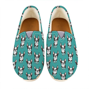 Cartoon Boston Terrier Pattern Print Casual Shoes