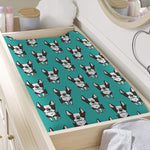 Cartoon Boston Terrier Pattern Print Changing Pad Cover