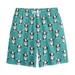 Cartoon Boston Terrier Pattern Print Cotton Shorts