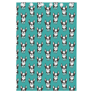 Cartoon Boston Terrier Pattern Print Curtain