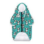 Cartoon Boston Terrier Pattern Print Dog Zip Up Hoodie