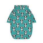 Cartoon Boston Terrier Pattern Print Dog Zip Up Hoodie