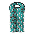 Cartoon Boston Terrier Pattern Print Double Neoprene Wine Tote