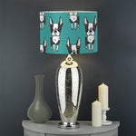 Cartoon Boston Terrier Pattern Print Drum Lamp Shade