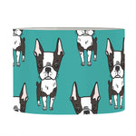 Cartoon Boston Terrier Pattern Print Drum Lamp Shade
