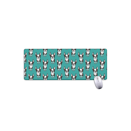 Cartoon Boston Terrier Pattern Print Extended Mouse Pad