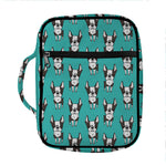 Cartoon Boston Terrier Pattern Print Front Pocket Bible Bag