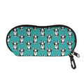 Cartoon Boston Terrier Pattern Print Glasses Case