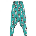 Cartoon Boston Terrier Pattern Print Hammer Pants