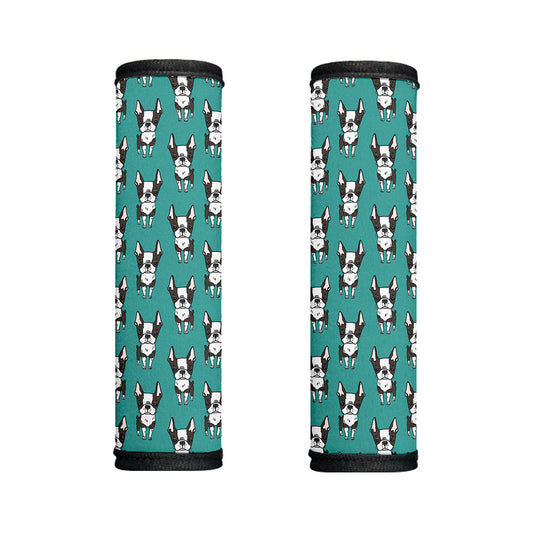 Cartoon Boston Terrier Pattern Print Handle Covers