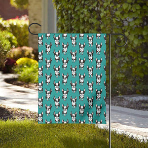 Cartoon Boston Terrier Pattern Print House Flag