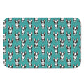Cartoon Boston Terrier Pattern Print Indoor Door Mat