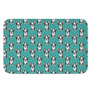 Cartoon Boston Terrier Pattern Print Indoor Door Mat