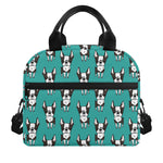 Cartoon Boston Terrier Pattern Print Insulated Lunch Bag