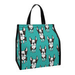 Cartoon Boston Terrier Pattern Print Insulated Lunch Tote