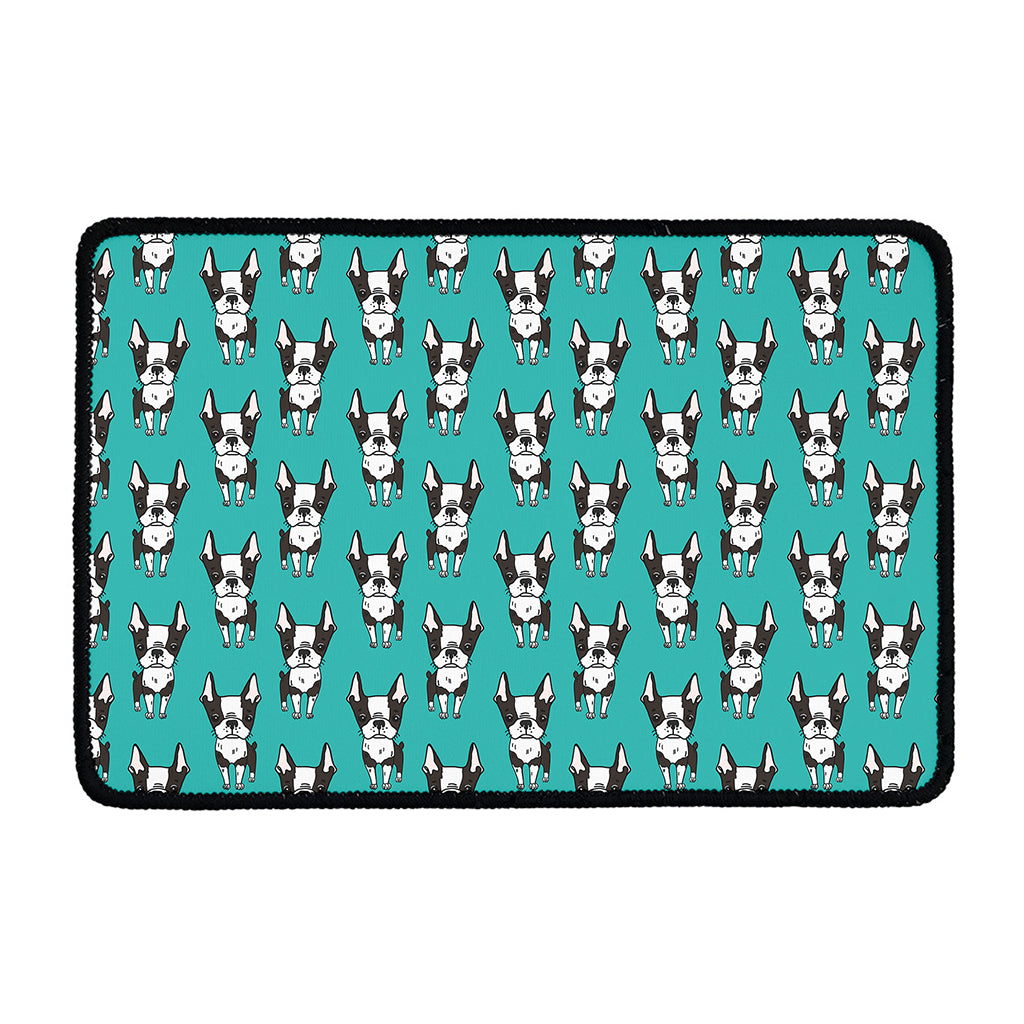 Cartoon Boston Terrier Pattern Print Kitchen Mat