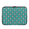 Cartoon Boston Terrier Pattern Print Laptop Sleeve