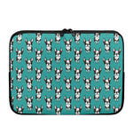 Cartoon Boston Terrier Pattern Print Laptop Sleeve