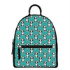 Cartoon Boston Terrier Pattern Print Leather Backpack