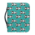 Cartoon Boston Terrier Pattern Print Leather Bible Cover
