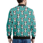 Cartoon Boston Terrier Pattern Print Men's Bomber Jacket