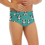 Cartoon Boston Terrier Pattern Print Men's Briefs