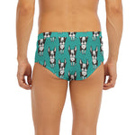 Cartoon Boston Terrier Pattern Print Men's Briefs