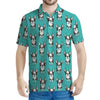 Cartoon Boston Terrier Pattern Print Men's Polo Shirt