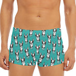 Cartoon Boston Terrier Pattern Print Men's Short Boxer Briefs