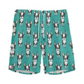 Cartoon Boston Terrier Pattern Print Men's Athletic Shorts