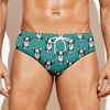 Cartoon Boston Terrier Pattern Print Men's Swim Briefs