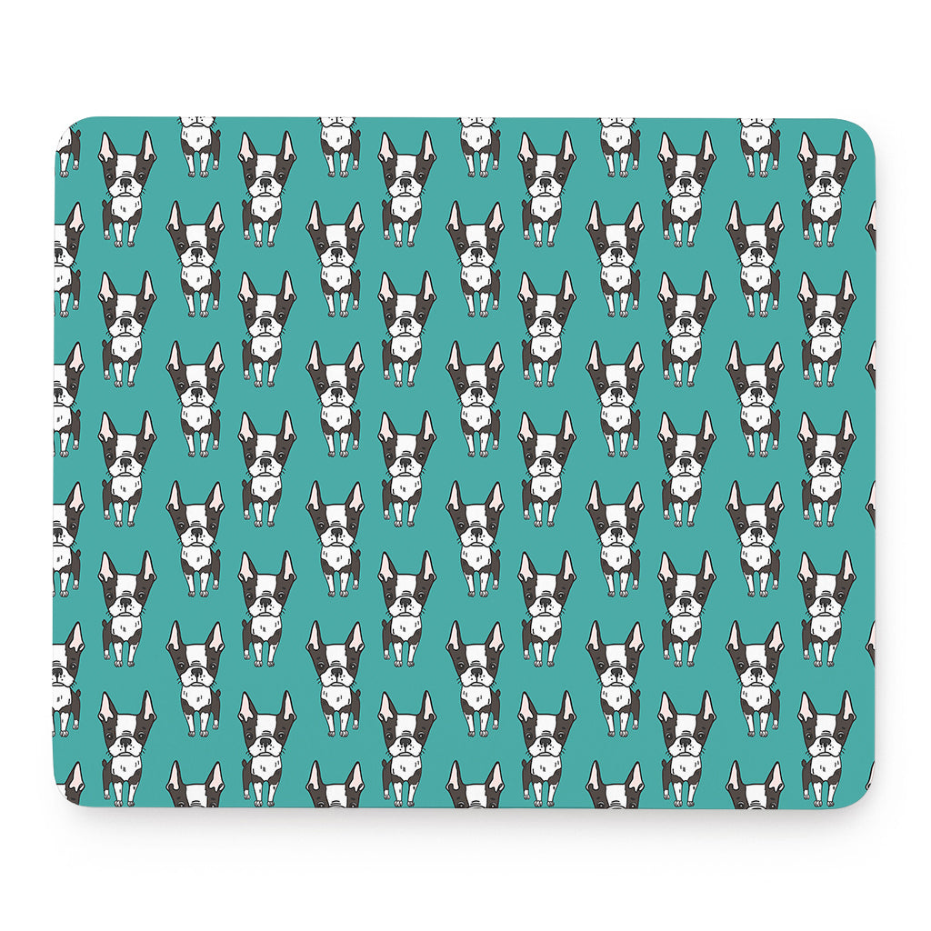 Cartoon Boston Terrier Pattern Print Mouse Pad