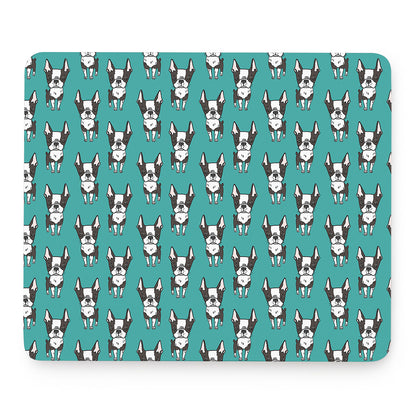 Cartoon Boston Terrier Pattern Print Mouse Pad