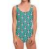 Cartoon Boston Terrier Pattern Print One Piece Swimsuit