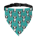 Cartoon Boston Terrier Pattern Print Over The Collar Dog Bandana