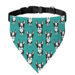 Cartoon Boston Terrier Pattern Print Over The Collar Dog Bandana