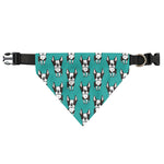 Cartoon Boston Terrier Pattern Print Over The Collar Dog Bandana