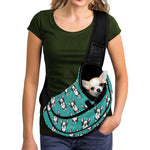 Cartoon Boston Terrier Pattern Print Pet Sling Carrier
