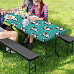 Cartoon Boston Terrier Pattern Print Picnic Table Cover