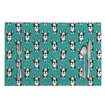 Cartoon Boston Terrier Pattern Print Placemat