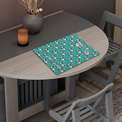 Cartoon Boston Terrier Pattern Print Placemat