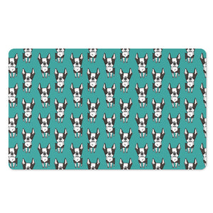 Cartoon Boston Terrier Pattern Print Polyester Doormat