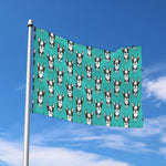 Cartoon Boston Terrier Pattern Print Polyester Flag