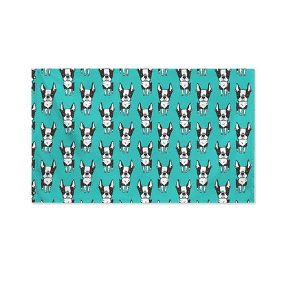 Cartoon Boston Terrier Pattern Print Polyester Flag