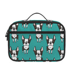 Cartoon Boston Terrier Pattern Print Portable Lunch Bag