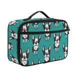 Cartoon Boston Terrier Pattern Print Portable Lunch Bag