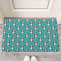 Cartoon Boston Terrier Pattern Print Rubber Doormat