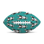 Cartoon Boston Terrier Pattern Print Rugby Ball