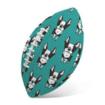 Cartoon Boston Terrier Pattern Print Rugby Ball