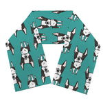 Cartoon Boston Terrier Pattern Print Scarf